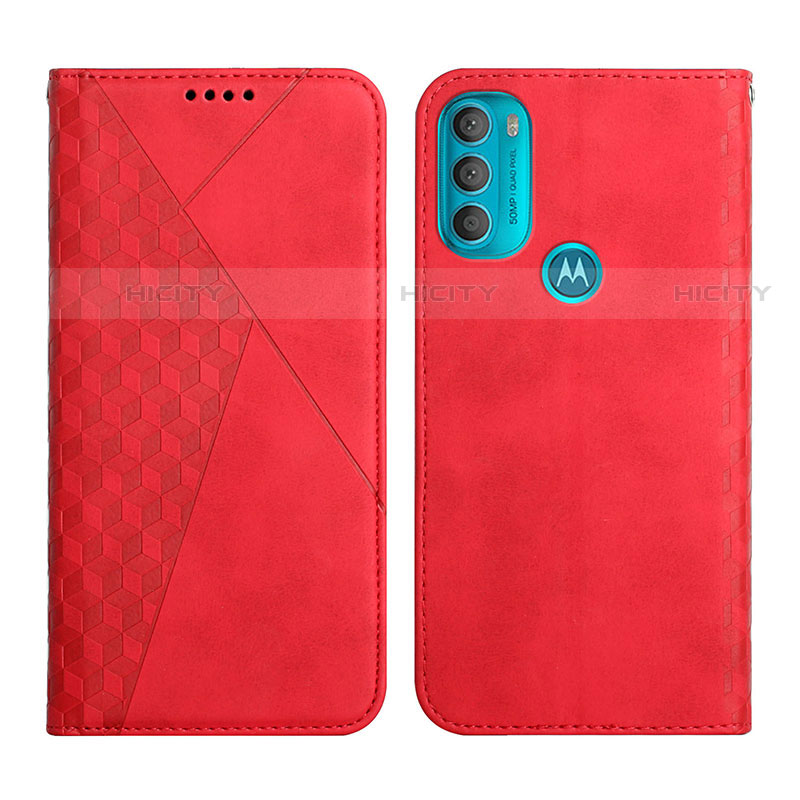 Custodia Portafoglio In Pelle Cover con Supporto Y02X per Motorola Moto G71 5G Rosso