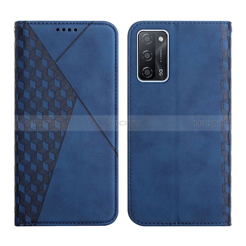 Custodia Portafoglio In Pelle Cover con Supporto Y02X per Oppo A56 5G Blu