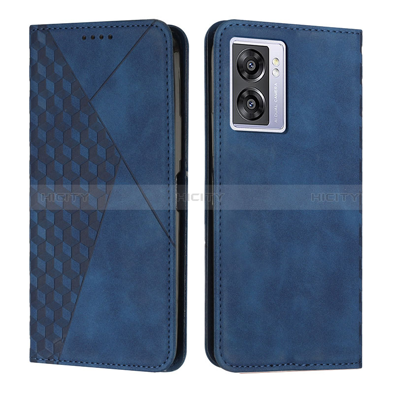 Custodia Portafoglio In Pelle Cover con Supporto Y02X per Oppo A56S 5G Blu