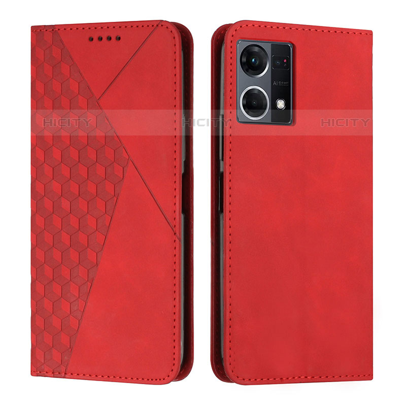 Custodia Portafoglio In Pelle Cover con Supporto Y02X per Oppo F21 Pro 4G Rosso