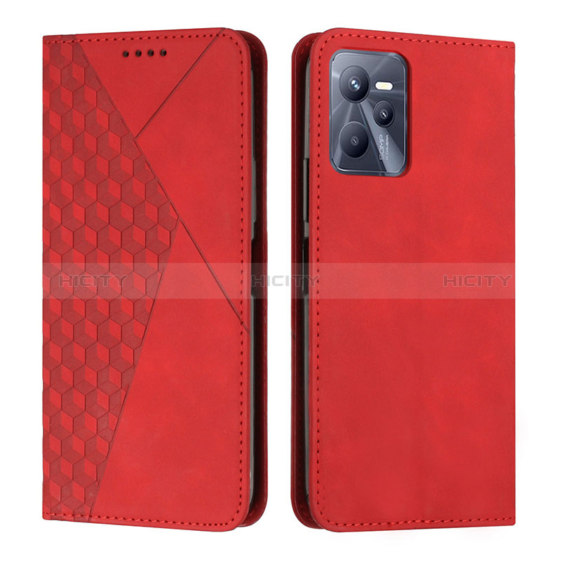 Custodia Portafoglio In Pelle Cover con Supporto Y02X per Realme Narzo 50A Prime Rosso