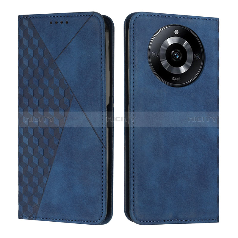 Custodia Portafoglio In Pelle Cover con Supporto Y02X per Realme Narzo 60 5G Blu