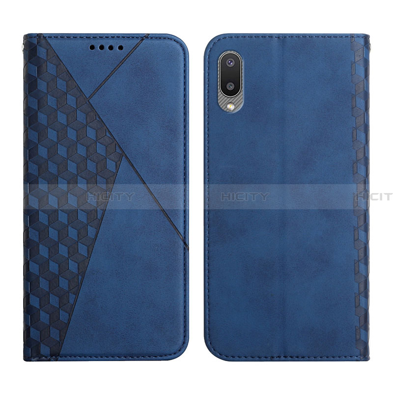 Custodia Portafoglio In Pelle Cover con Supporto Y02X per Samsung Galaxy A02 Blu