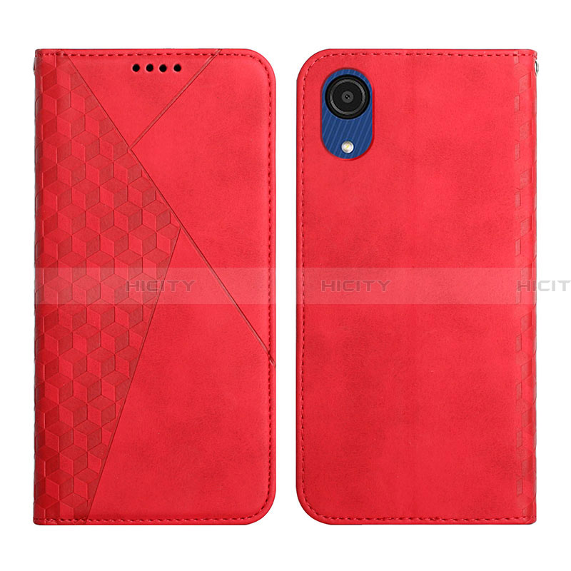 Custodia Portafoglio In Pelle Cover con Supporto Y02X per Samsung Galaxy A03 Core Rosso