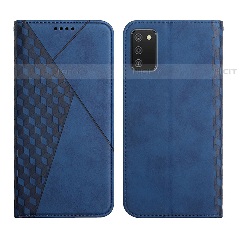 Custodia Portafoglio In Pelle Cover con Supporto Y02X per Samsung Galaxy A03s Blu