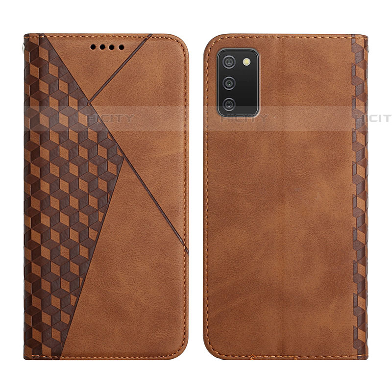 Custodia Portafoglio In Pelle Cover con Supporto Y02X per Samsung Galaxy A03s Marrone