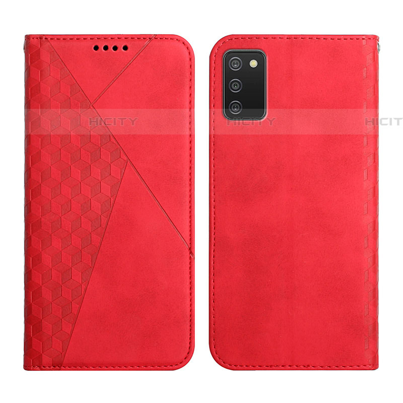 Custodia Portafoglio In Pelle Cover con Supporto Y02X per Samsung Galaxy A03s Rosso