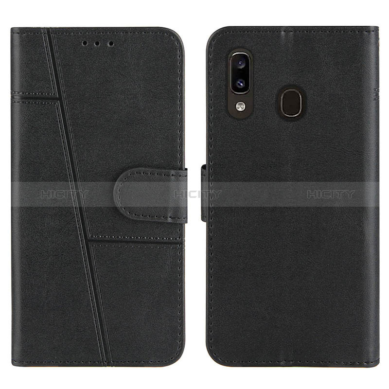 Custodia Portafoglio In Pelle Cover con Supporto Y02X per Samsung Galaxy A20 Nero