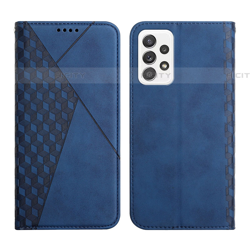 Custodia Portafoglio In Pelle Cover con Supporto Y02X per Samsung Galaxy A52 4G Blu