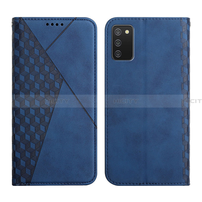 Custodia Portafoglio In Pelle Cover con Supporto Y02X per Samsung Galaxy F02S SM-E025F Blu