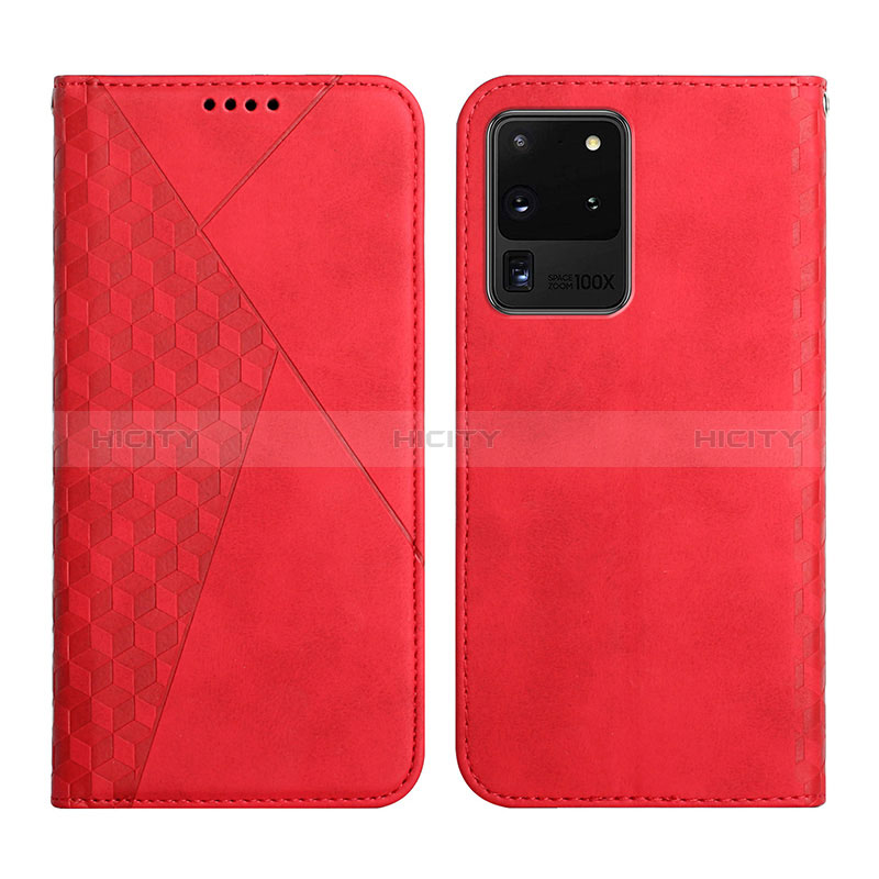 Custodia Portafoglio In Pelle Cover con Supporto Y02X per Samsung Galaxy S20 Ultra 5G Rosso