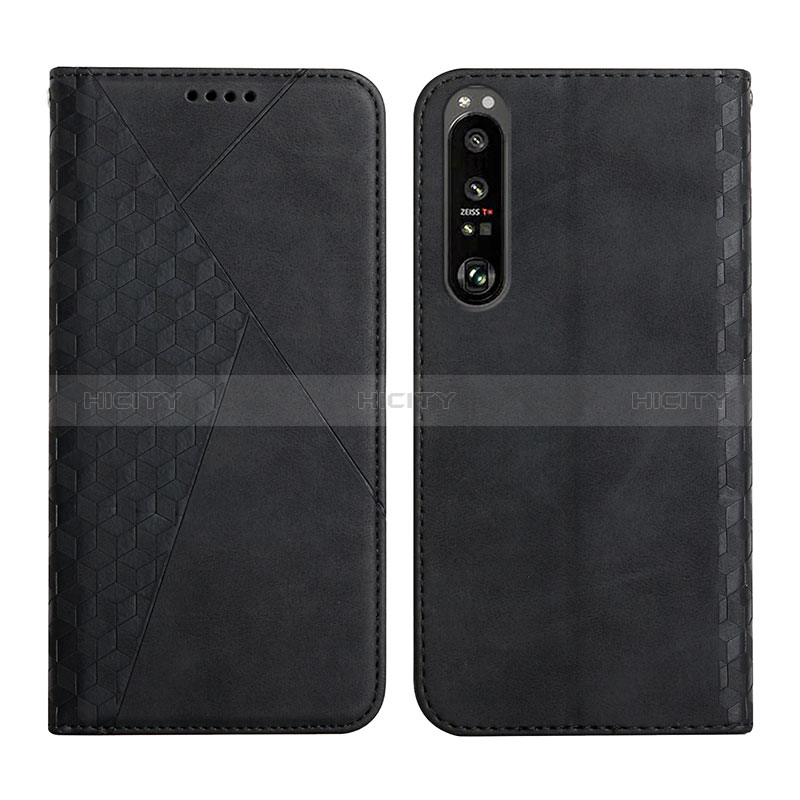 Custodia Portafoglio In Pelle Cover con Supporto Y02X per Sony Xperia 1 III Nero