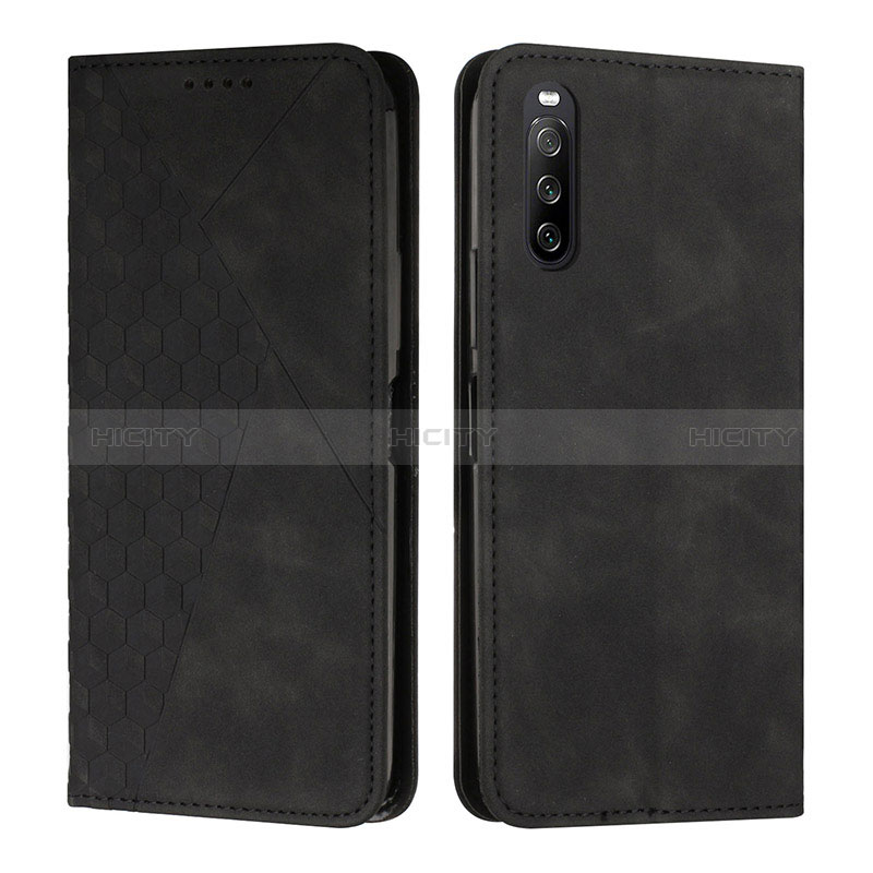 Custodia Portafoglio In Pelle Cover con Supporto Y02X per Sony Xperia 10 IV Nero