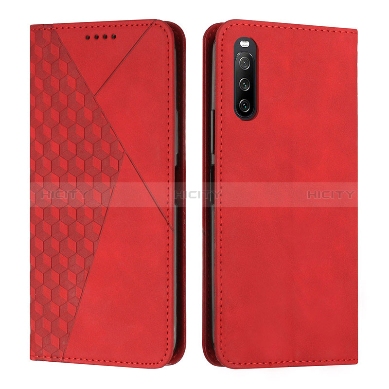 Custodia Portafoglio In Pelle Cover con Supporto Y02X per Sony Xperia 10 IV SO-52C Rosso