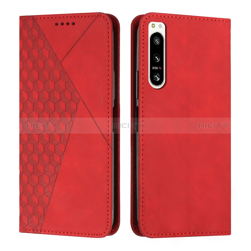 Custodia Portafoglio In Pelle Cover con Supporto Y02X per Sony Xperia 5 IV Rosso