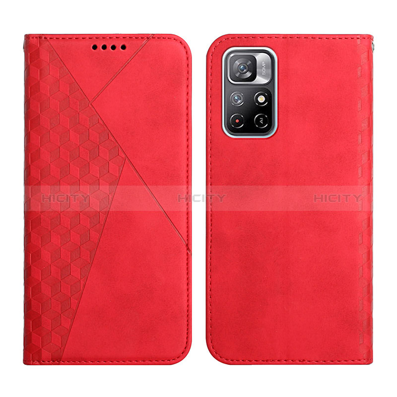 Custodia Portafoglio In Pelle Cover con Supporto Y02X per Xiaomi Poco M4 Pro 5G Rosso