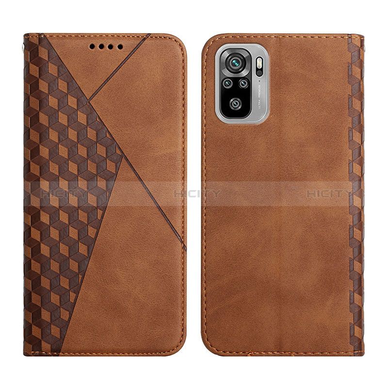 Custodia Portafoglio In Pelle Cover con Supporto Y02X per Xiaomi Poco M5S Marrone