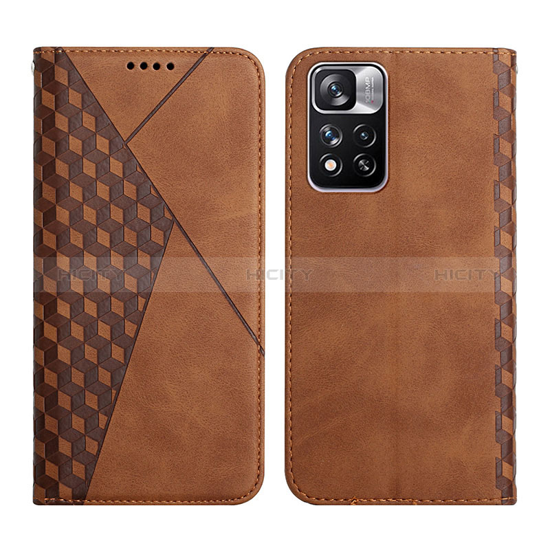 Custodia Portafoglio In Pelle Cover con Supporto Y02X per Xiaomi Poco X4 NFC Marrone