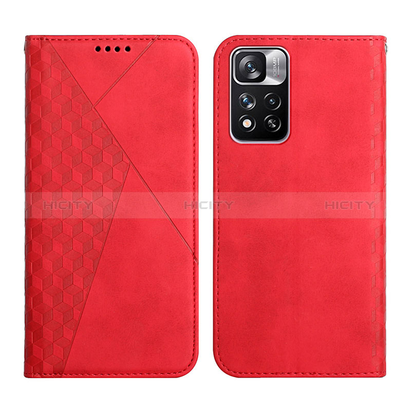 Custodia Portafoglio In Pelle Cover con Supporto Y02X per Xiaomi Poco X4 NFC Rosso