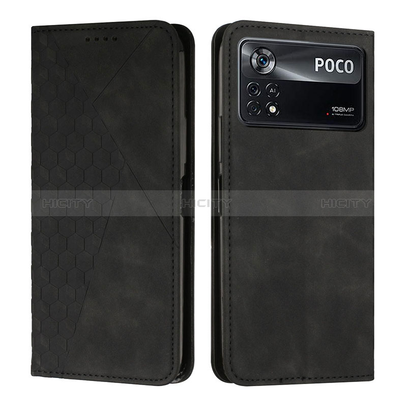 Custodia Portafoglio In Pelle Cover con Supporto Y02X per Xiaomi Poco X4 Pro 5G Nero