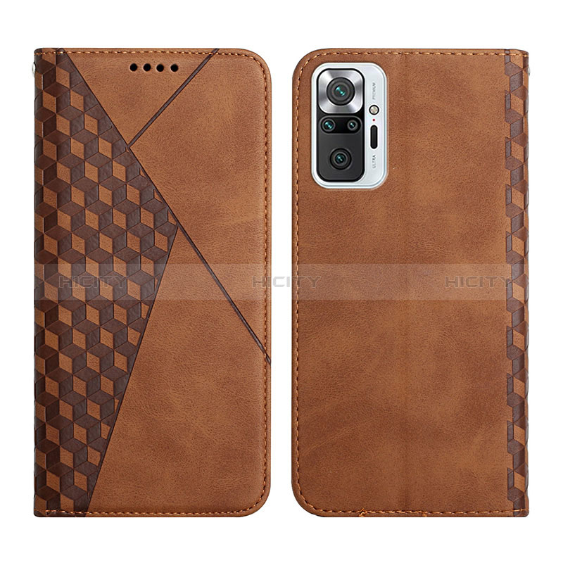 Custodia Portafoglio In Pelle Cover con Supporto Y02X per Xiaomi Redmi Note 10 Pro 4G Marrone