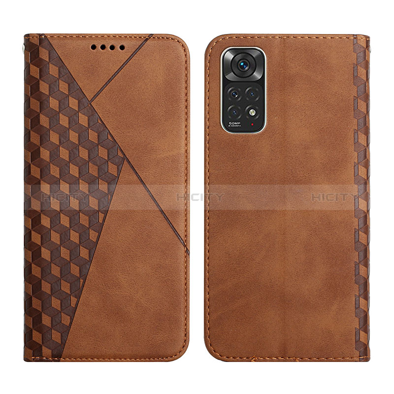 Custodia Portafoglio In Pelle Cover con Supporto Y02X per Xiaomi Redmi Note 11 4G (2022) Marrone