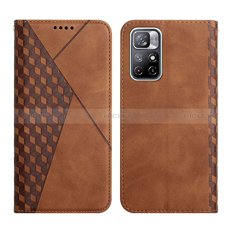 Custodia Portafoglio In Pelle Cover con Supporto Y02X per Xiaomi Redmi Note 11S 5G Marrone