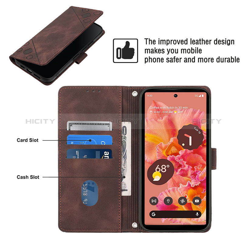 Custodia Portafoglio In Pelle Cover con Supporto Y03B per Google Pixel 6 5G