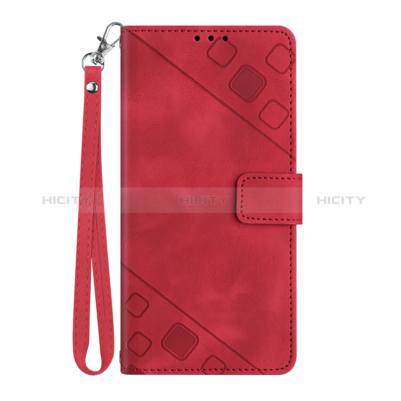 Custodia Portafoglio In Pelle Cover con Supporto Y03B per Google Pixel 6 5G Rosso