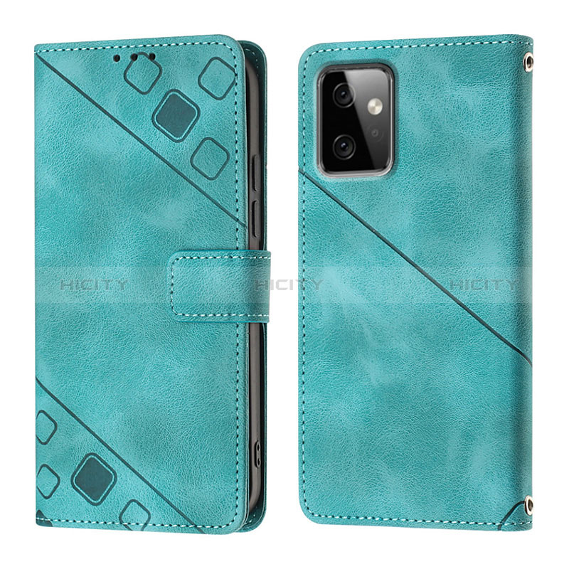 Custodia Portafoglio In Pelle Cover con Supporto Y03B per Motorola Moto G Power 5G (2023) Verde