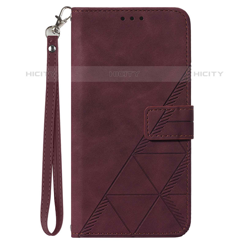 Custodia Portafoglio In Pelle Cover con Supporto Y03B per Samsung Galaxy M32 4G Rosso Rosa