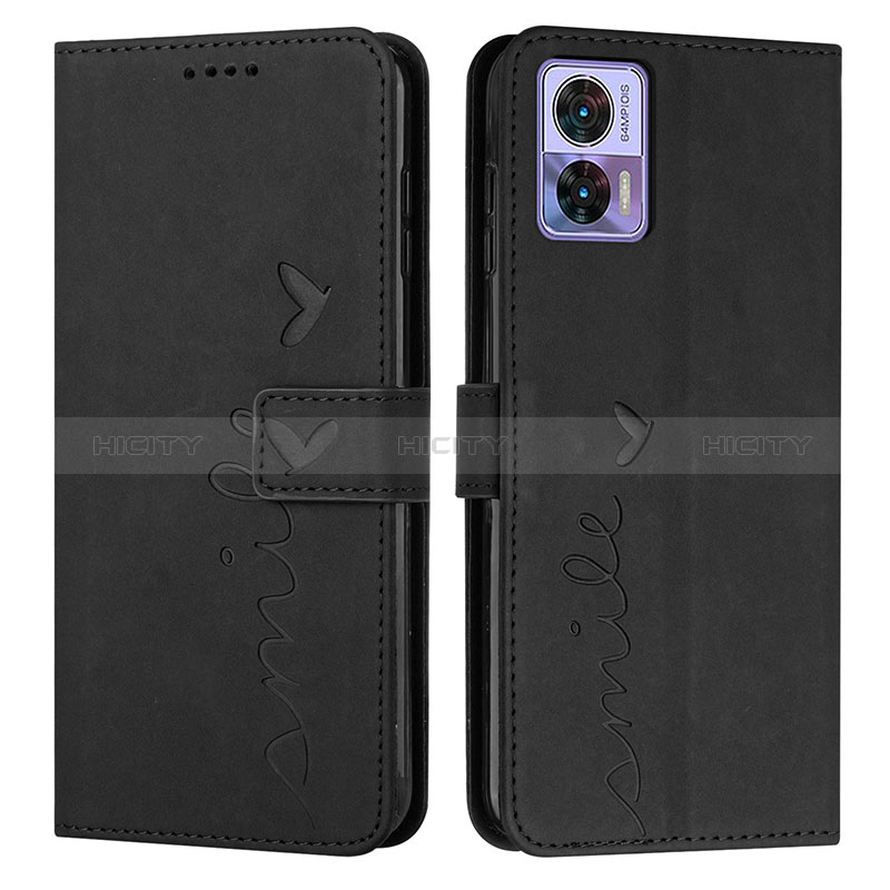 Custodia Portafoglio In Pelle Cover con Supporto Y03X per Motorola Moto Edge 30 Lite 5G Nero