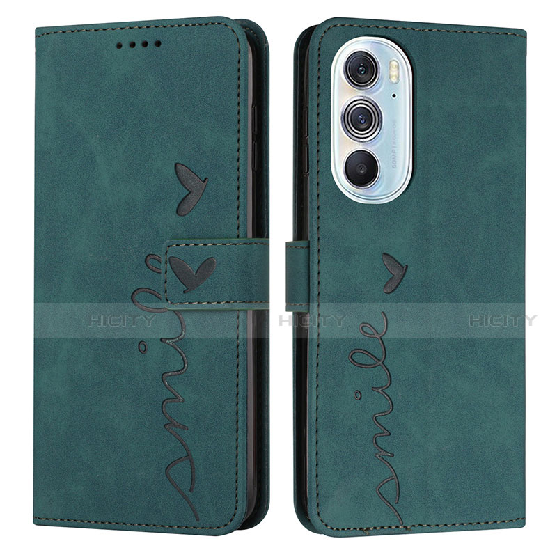 Custodia Portafoglio In Pelle Cover con Supporto Y03X per Motorola Moto Edge 30 Pro 5G Verde