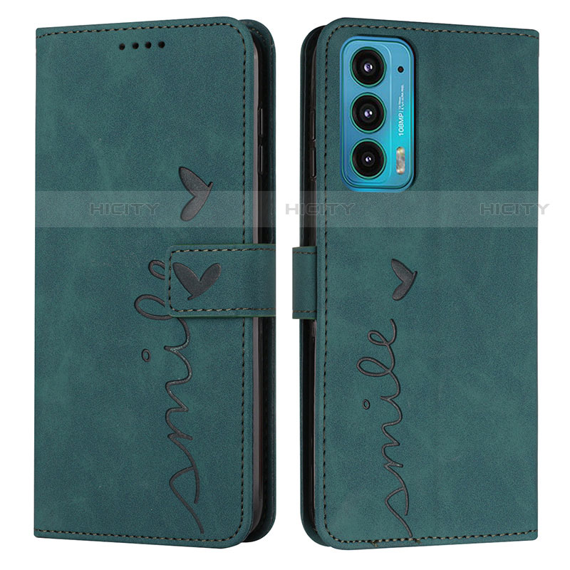 Custodia Portafoglio In Pelle Cover con Supporto Y03X per Motorola Moto Edge Lite 5G Verde