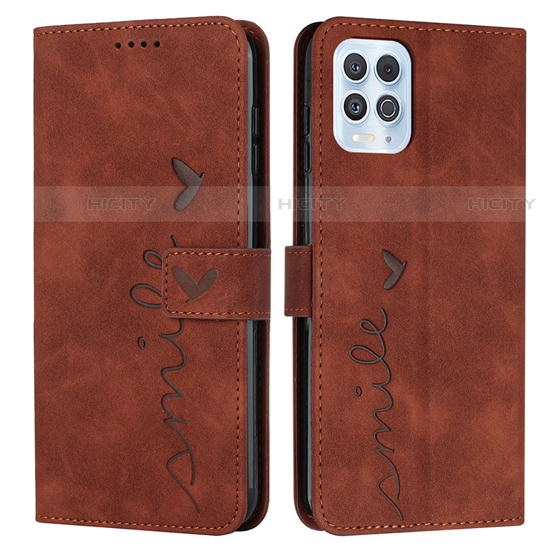 Custodia Portafoglio In Pelle Cover con Supporto Y03X per Motorola Moto Edge S 5G Marrone