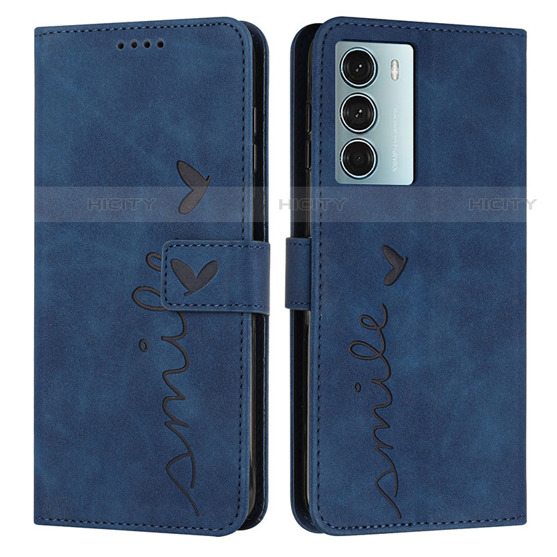 Custodia Portafoglio In Pelle Cover con Supporto Y03X per Motorola Moto Edge S30 5G Blu