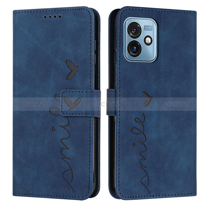 Custodia Portafoglio In Pelle Cover con Supporto Y03X per Motorola Moto G 5G (2023) Blu