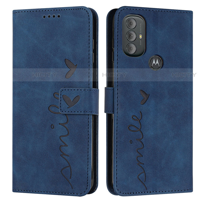 Custodia Portafoglio In Pelle Cover con Supporto Y03X per Motorola Moto G Play Gen 2 Blu