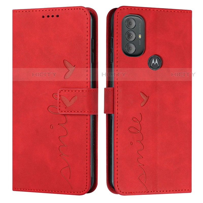 Custodia Portafoglio In Pelle Cover con Supporto Y03X per Motorola Moto G Play Gen 2 Rosso