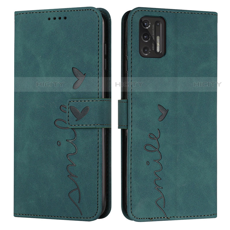 Custodia Portafoglio In Pelle Cover con Supporto Y03X per Motorola Moto G Stylus (2021) Verde