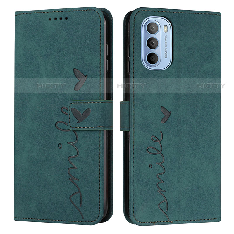 Custodia Portafoglio In Pelle Cover con Supporto Y03X per Motorola Moto G31 Verde