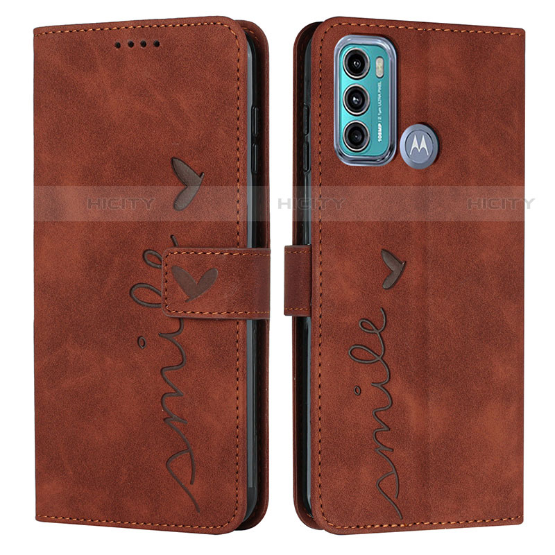 Custodia Portafoglio In Pelle Cover con Supporto Y03X per Motorola Moto G40 Fusion Marrone