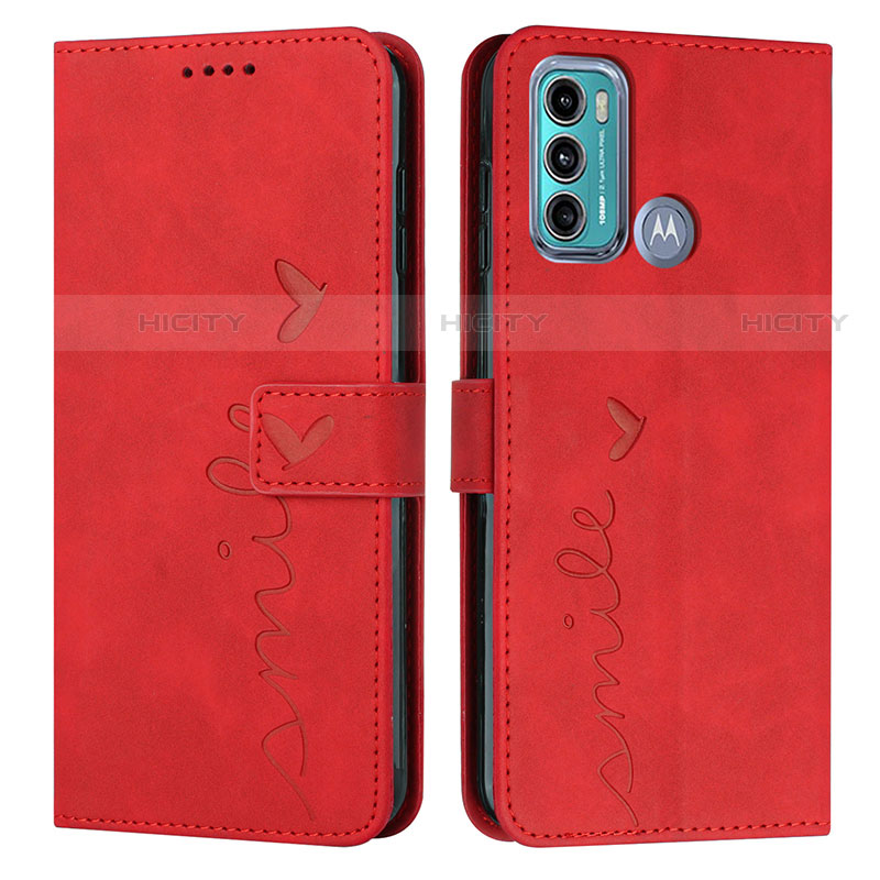 Custodia Portafoglio In Pelle Cover con Supporto Y03X per Motorola Moto G40 Fusion Rosso