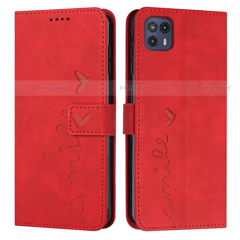 Custodia Portafoglio In Pelle Cover con Supporto Y03X per Motorola Moto G50 5G Rosso