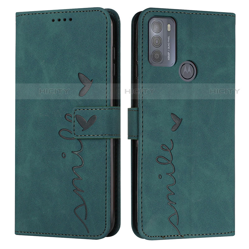 Custodia Portafoglio In Pelle Cover con Supporto Y03X per Motorola Moto G50 Verde