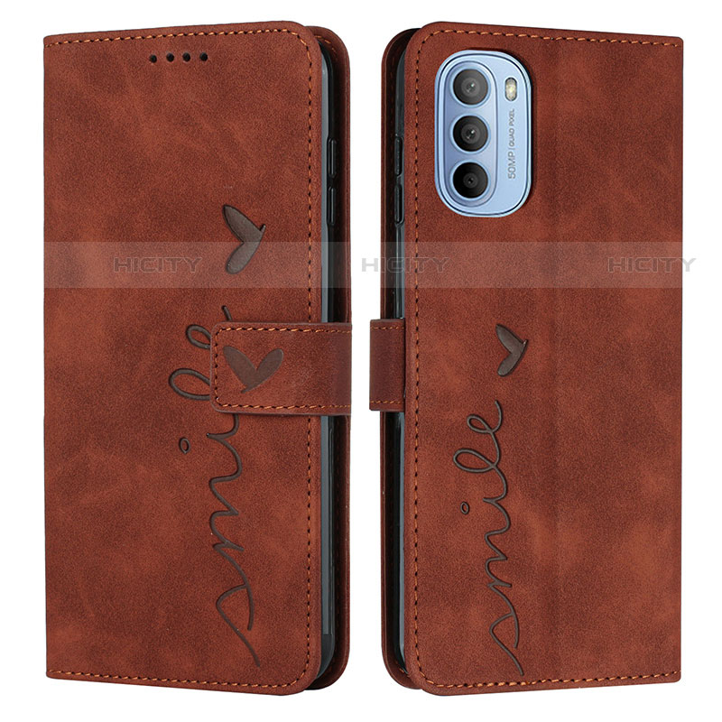 Custodia Portafoglio In Pelle Cover con Supporto Y03X per Motorola Moto G51 5G Marrone