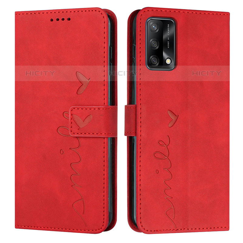 Custodia Portafoglio In Pelle Cover con Supporto Y03X per Oppo A74 4G Rosso