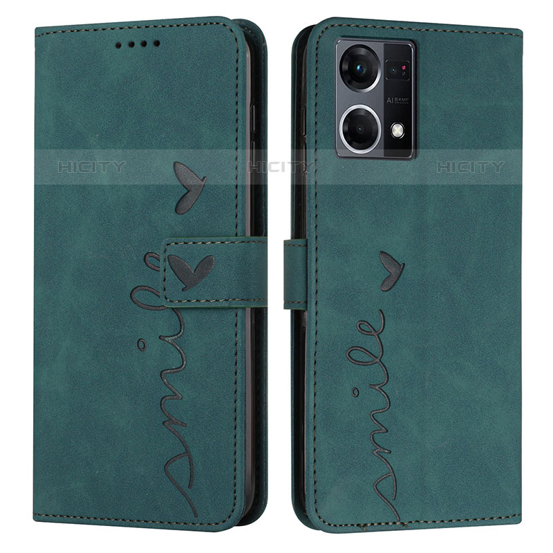 Custodia Portafoglio In Pelle Cover con Supporto Y03X per Oppo F21 Pro 4G Verde