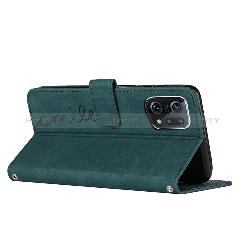 Custodia Portafoglio In Pelle Cover con Supporto Y03X per Oppo Find X5 5G