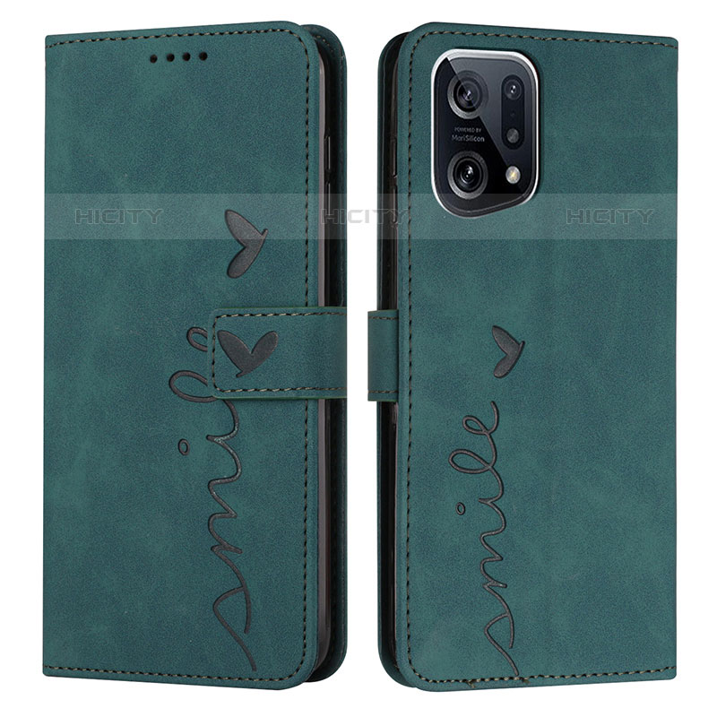 Custodia Portafoglio In Pelle Cover con Supporto Y03X per Oppo Find X5 Pro 5G